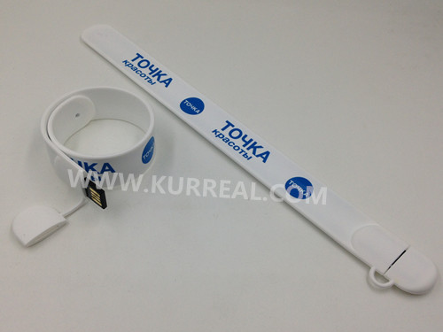 Slap Bracelet USB Flash Drives USB ФОРМЕ БРАСЛЕТА 8GB White Colour Gifts for Russia Company